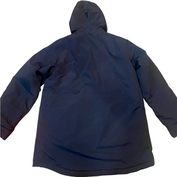 Lands End Navy Squall Parka Hooded with teal zip out puffy liner Large Husky - Picture 5 of 5